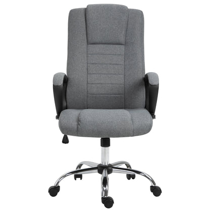 Manager Ergonomic Swivel Office Chair with Linen Upholstery Height Adjustable Dark Gray