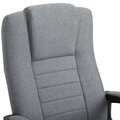 Manager Ergonomic Swivel Office Chair with Linen Upholstery Height Adjustable Dark Gray