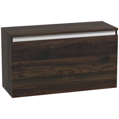 Wall-Mounted Bedside Table with Handleless Drawer, Modern Wood Bedroom Wall Table, 80x30x45 cm, Walnut