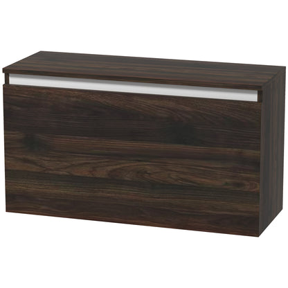 Wall-Mounted Bedside Table with Handleless Drawer, Modern Wood Bedroom Wall Table, 80x30x45 cm, Walnut
