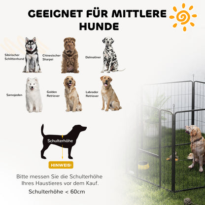 Puppy Playpen 100cm High, 6-Piece Dog Playpen DIY Puppy Enclosure with Door, Free-Roaming Pen for Small, Medium, and Large Dogs, Steel, Gray