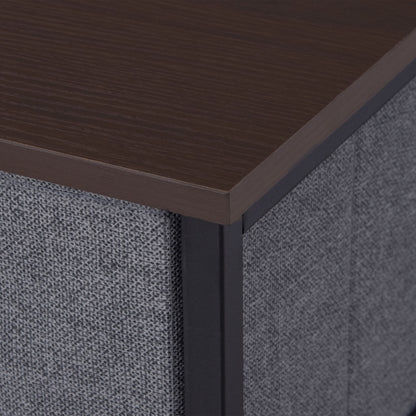 Drawer Cabinet Storage Cabinet with Foldable 7 Fabric Drawers Metal Frame + Wood + Non-Woven Dark Grey 63.5 x 30 x 71 cm