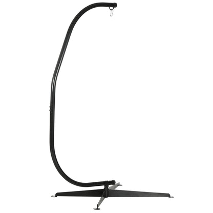 Hanging Chair Stand, Hanging Chair Support, X Base, C Frame, Spring Loop Included, Sturdy Metal Frame, max. load 120 kg, 114 x 80 x 208 cm, Black
