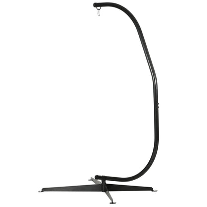 Hanging Chair Stand, Hanging Chair Support, X Base, C Frame, Spring Loop Included, Sturdy Metal Frame, max. load 120 kg, 114 x 80 x 208 cm, Black