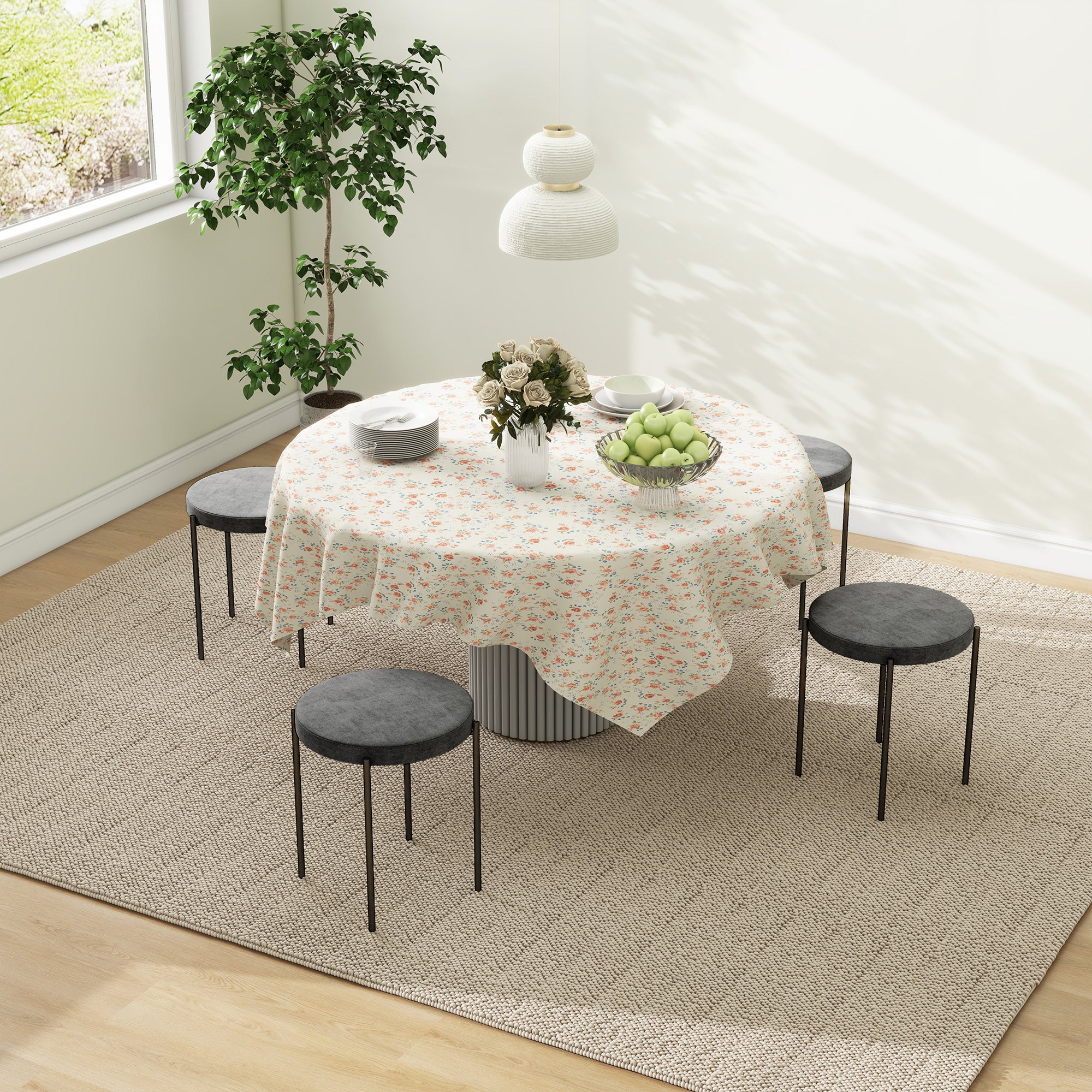Set of 4 Stackable Dining Stools Dining Chairs Kitchen Chairs with Padded Seat, Velvet Look Seat Stool Velvet for Kitchen Dining Room Metal Dark Grey 41.5 x 41.5 x 46 cm