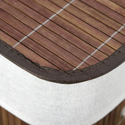 Bamboo Laundry Basket Slim with Lid 100L Laundry Collector with Handles, 2 Removable Laundry Bags, Laundry Baskets Laundry Box for Laundry Room, Bedroom, Bathroom Brown