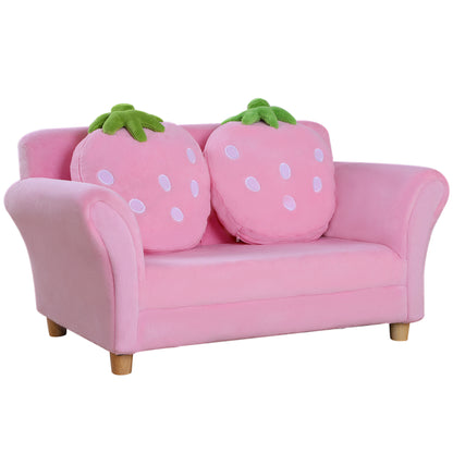 Children's Sofa Kids Chair Sofa Couch Children's Room Soft Sofa Double Sofa Single Sofa (Strawberry Sofa)