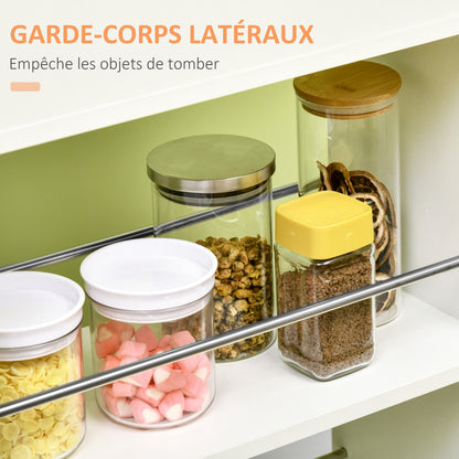 Kitchen Trolley Cart on Wheels with 1 Drawer and 2 Open Shelves for Dining Room Living Room Bathroom 25 x 50 x 85 cm White