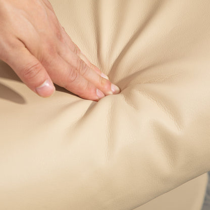 Relaxation Chair with Footrest Swivel Relaxation Chair 360° and Reclining Back for TV Supporting up to 120 Kg Synthetic Cover Beige Metal