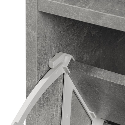 Entryway Hall Tree with Mirror Coat Rack and Shoe Bench 2-Piece Entryway Furniture with 6 Hooks Shelves and Flip-Down Drawer for Hallway Gray