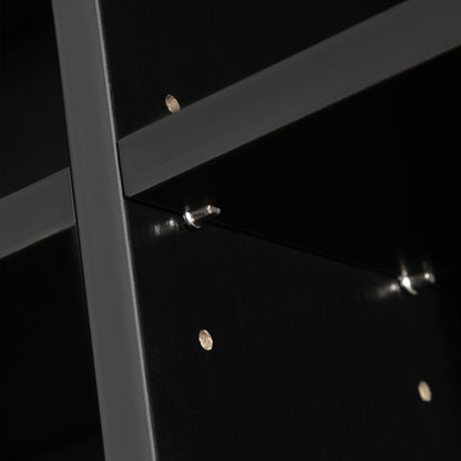 CD/DVD Storage Shelf Storage Unit for 1116 CDs 36 Height Adjustable Compartments 102 x 24 x 195 cm Black