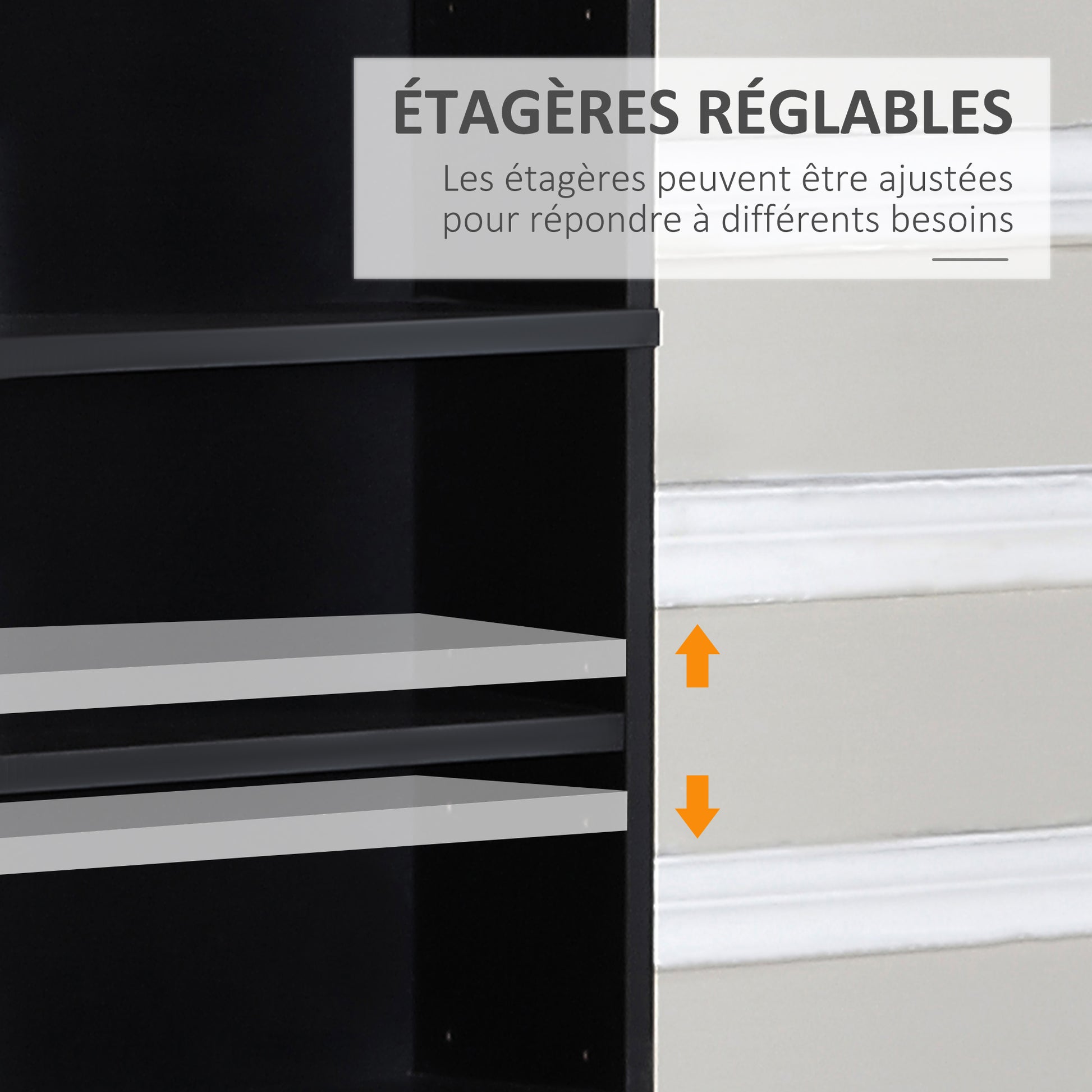 CD/DVD Storage Shelf Storage Unit for 1116 CDs 36 Height Adjustable Compartments 102 x 24 x 195 cm Black