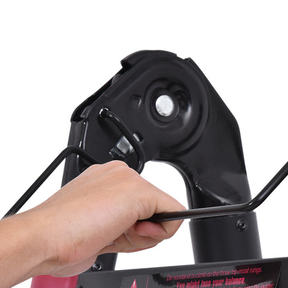 Folding Aluminum Ladder 2 Ways Retractable Portable Telescopic Ladder 12 Non-Slip Steps Load 150 kg 379x67.5x11 cm Black and Red