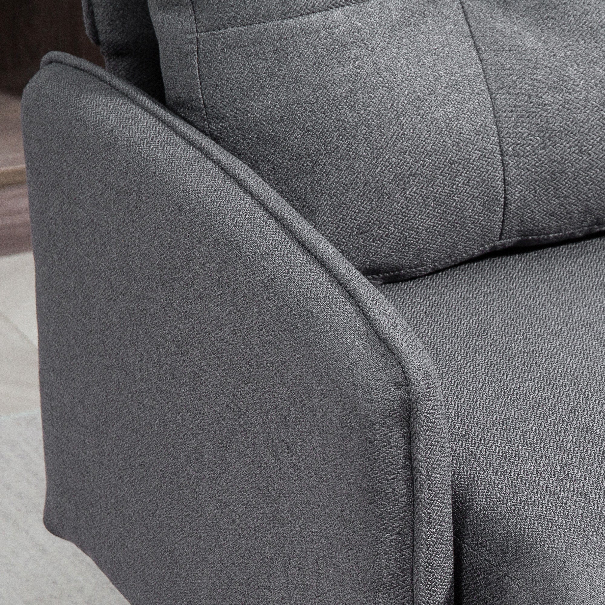 2-Seater Sofa in Scandinavian Design with Linen Look in Dark Grey with Piping 139 x 68 x 80 cm