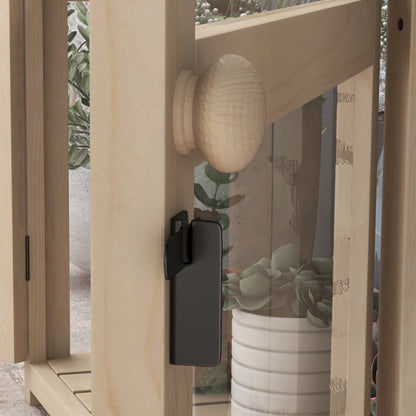 Wooden Cold Frame Greenhouse, 2-Tier Garden Greenhouse with Double Door, Roof Window, Windproof Raised Bed, for Garden, Balcony, Natural, 103 x 61 x 103 cm