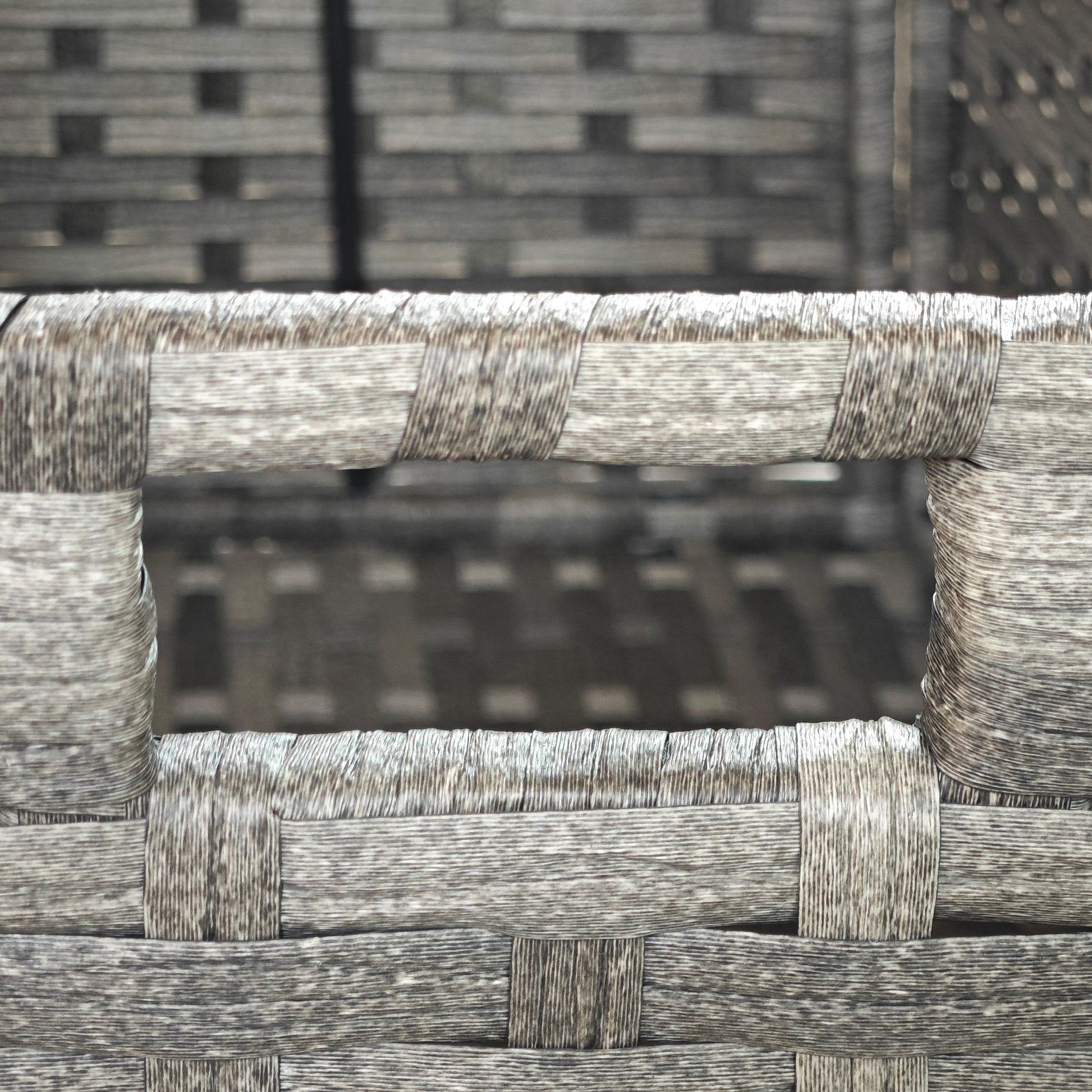 PE Rattan Garden Box, Outdoor Bench with Non-Slip Feet and Waterproof Fabric Interior Coating, 76x45x48cm, Gray