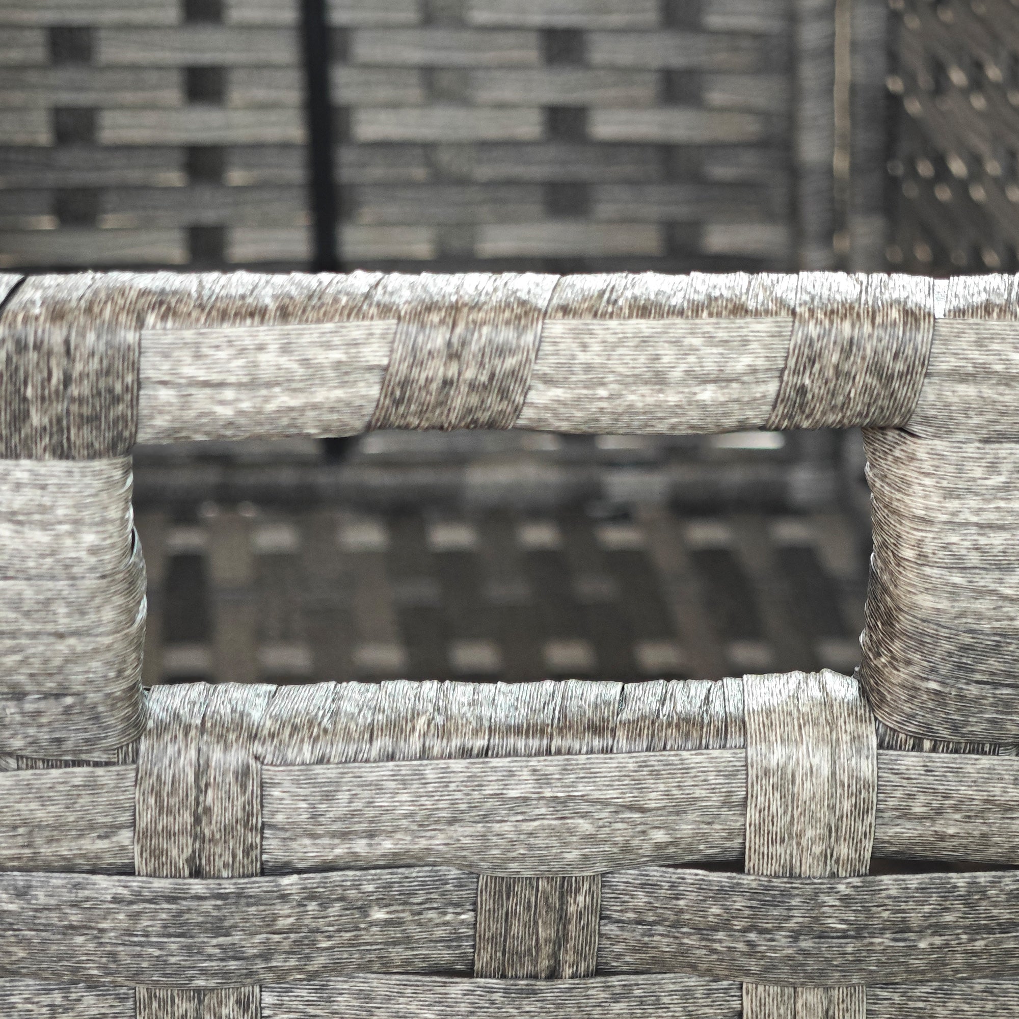 PE Rattan Garden Box, Outdoor Bench with Non-Slip Feet and Waterproof Fabric Interior Coating, 76x45x48cm, Gray