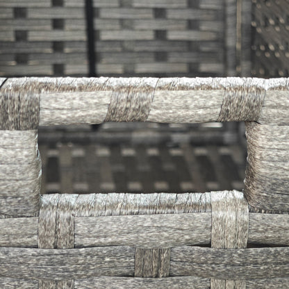 PE Rattan Garden Box, Outdoor Bench with Non-Slip Feet and Waterproof Fabric Interior Coating, 76x45x48cm, Gray
