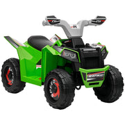 Electric Quad for Children 18-36 Months Electric Battery Vehicle 6V with Forward and Reverse Speed of 2.5 km/h 70x41.5x48.5 cm Green