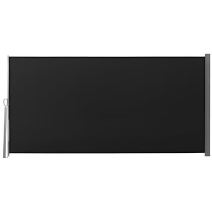 Side Awning Retractable Privacy Screen dim. 3L x 1.6H m metal Waterproof UV-resistant High-density 180 g/m² Black