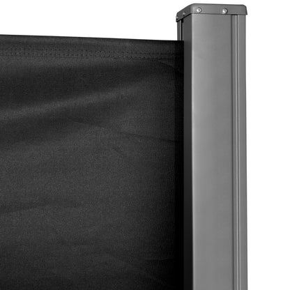 Side Awning Retractable Privacy Screen dim. 3L x 1.6H m metal Waterproof UV-resistant High-density 180 g/m² Black