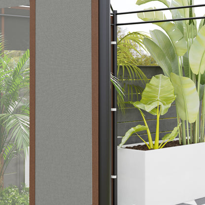 Set of 2 Side Walls for Gazebo 3x6m and 3x3m, Oxford Fabric Canopy with Windows and Zippers, 295x195cm, Gray