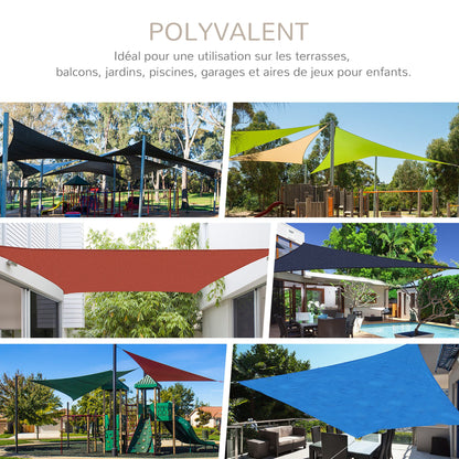 Large Triangular Shade Sail 3 x 3 x 3 m High Density Polyethylene UV Resistant Cream Color