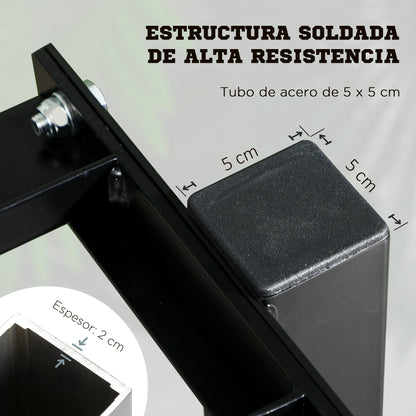 SPORTNOW 2-Level Dumbbell Rack Steel Dumbbell Storage Stand for Home Gym Load 270 kg 94x52.5x82 cm Black