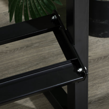 SPORTNOW 2-Level Dumbbell Rack Steel Dumbbell Storage Stand for Home Gym Load 270 kg 94x52.5x82 cm Black