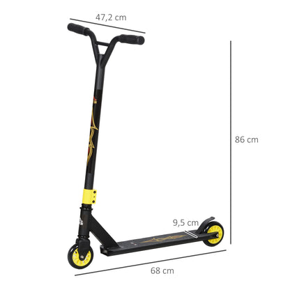 Stunt Scooter with 360° Steering, ABEC 9 Ball Bearings, 100mm Leather Wheels, Aluminum Stunt Scooter up to 100kg Capacity, Trick Roller Kick Scooter for Kids 14 Years and Up