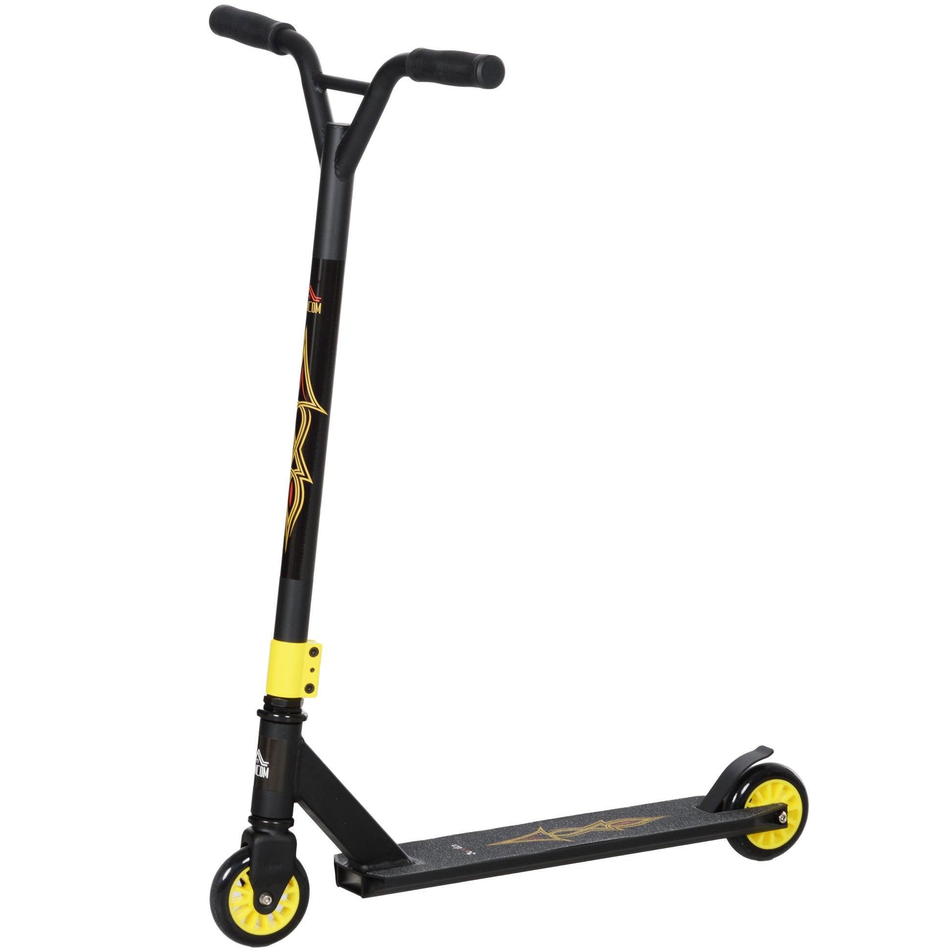 Stunt Scooter with 360° Steering, ABEC 9 Ball Bearings, 100mm Leather Wheels, Aluminum Stunt Scooter up to 100kg Capacity, Trick Roller Kick Scooter for Kids 14 Years and Up