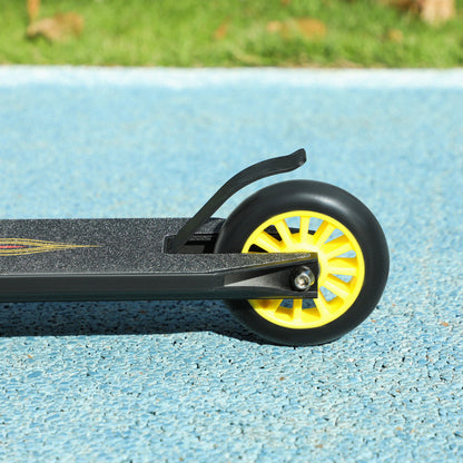 Stunt Scooter with 360° Steering, ABEC 9 Ball Bearings, 100mm Leather Wheels, Aluminum Stunt Scooter up to 100kg Capacity, Trick Roller Kick Scooter for Kids 14 Years and Up