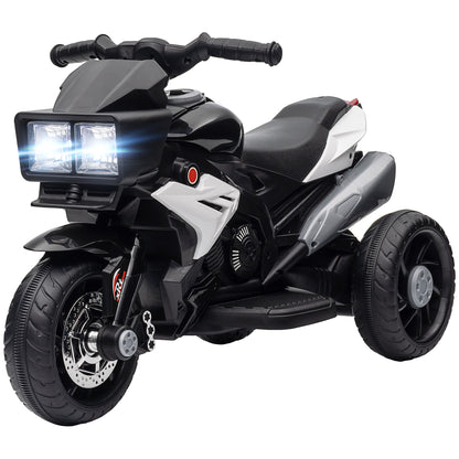 Electric Motorcycle for Kids 3+ Years 6V Battery-Powered Motorcycle with Lights Music Horn Wide Tires Kids Motorcycle with 3 km/h Speed Black