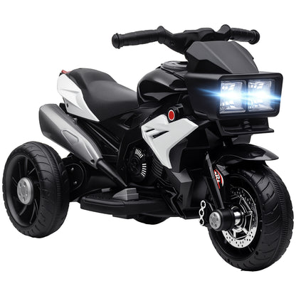 Electric Motorcycle for Kids 3+ Years 6V Battery-Powered Motorcycle with Lights Music Horn Wide Tires Kids Motorcycle with 3 km/h Speed Black