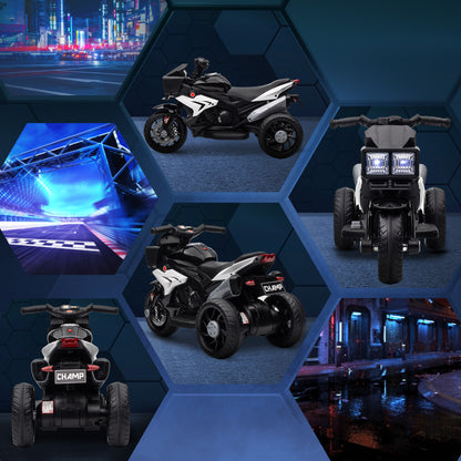Electric Motorcycle for Kids 3+ Years 6V Battery-Powered Motorcycle with Lights Music Horn Wide Tires Kids Motorcycle with 3 km/h Speed Black