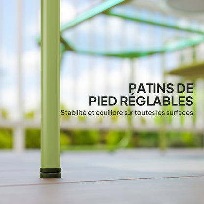 4-Seater Outdoor Rattan Garden Furniture Set with 2-Seater Sofa, 2 Armchairs, Tempered Glass Table, Steel Frame, Garden Furniture for Balcony Terrace, Green