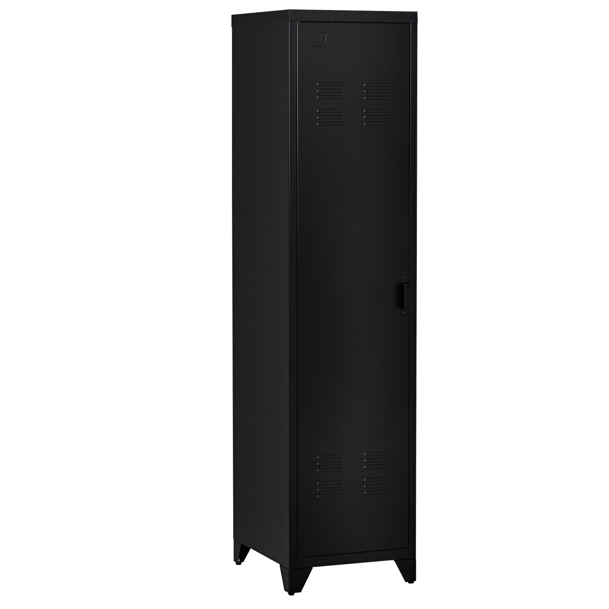 Compact Metal Wardrobe Locker Storage Cabinet Industrial Style with 3 Shelves, 1 Rod 43L x 50W x 180H cm