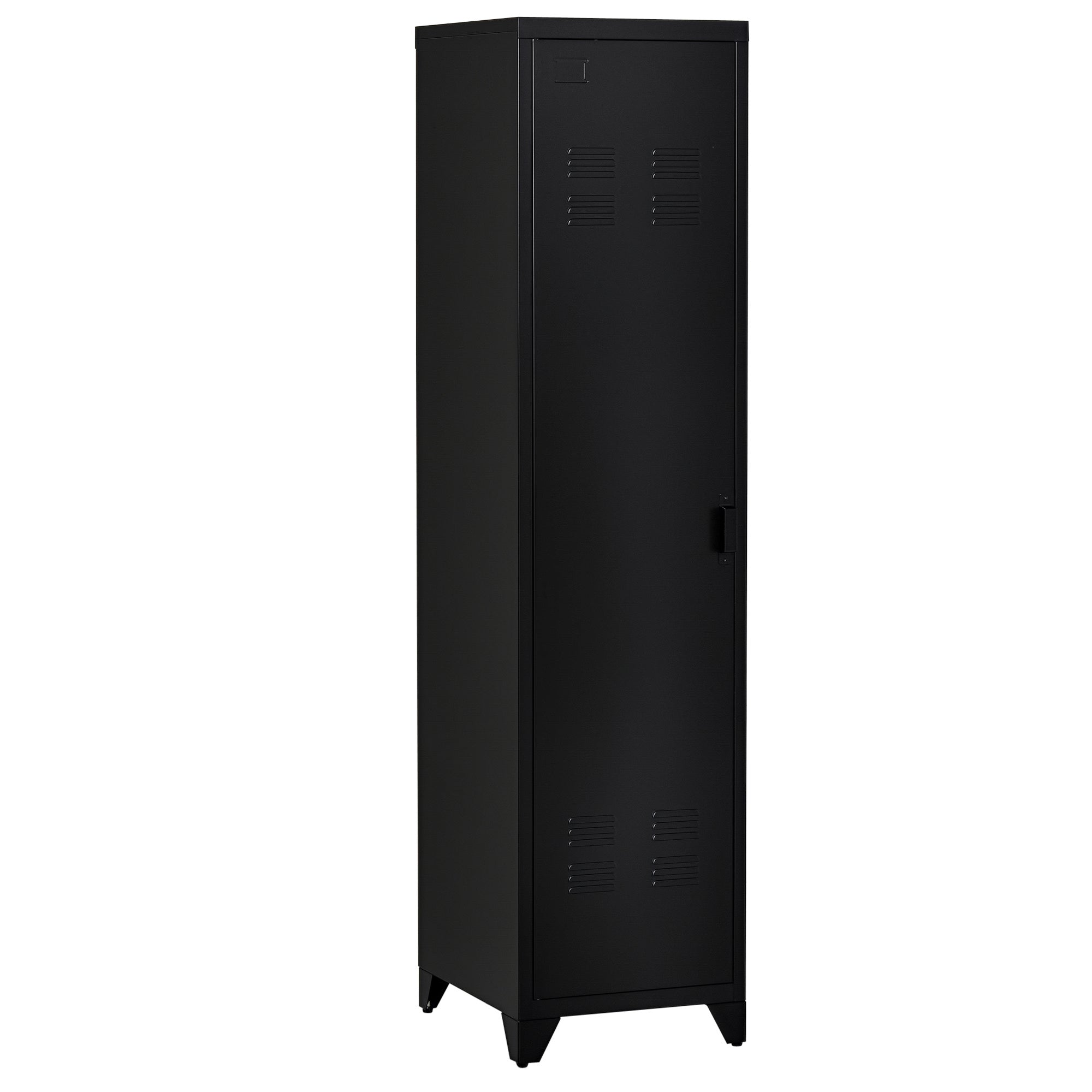 Compact Metal Wardrobe Locker Storage Cabinet Industrial Style with 3 Shelves, 1 Rod 43L x 50W x 180H cm
