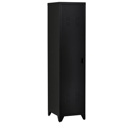 Compact Metal Wardrobe Locker Storage Cabinet Industrial Style with 3 Shelves, 1 Rod 43L x 50W x 180H cm