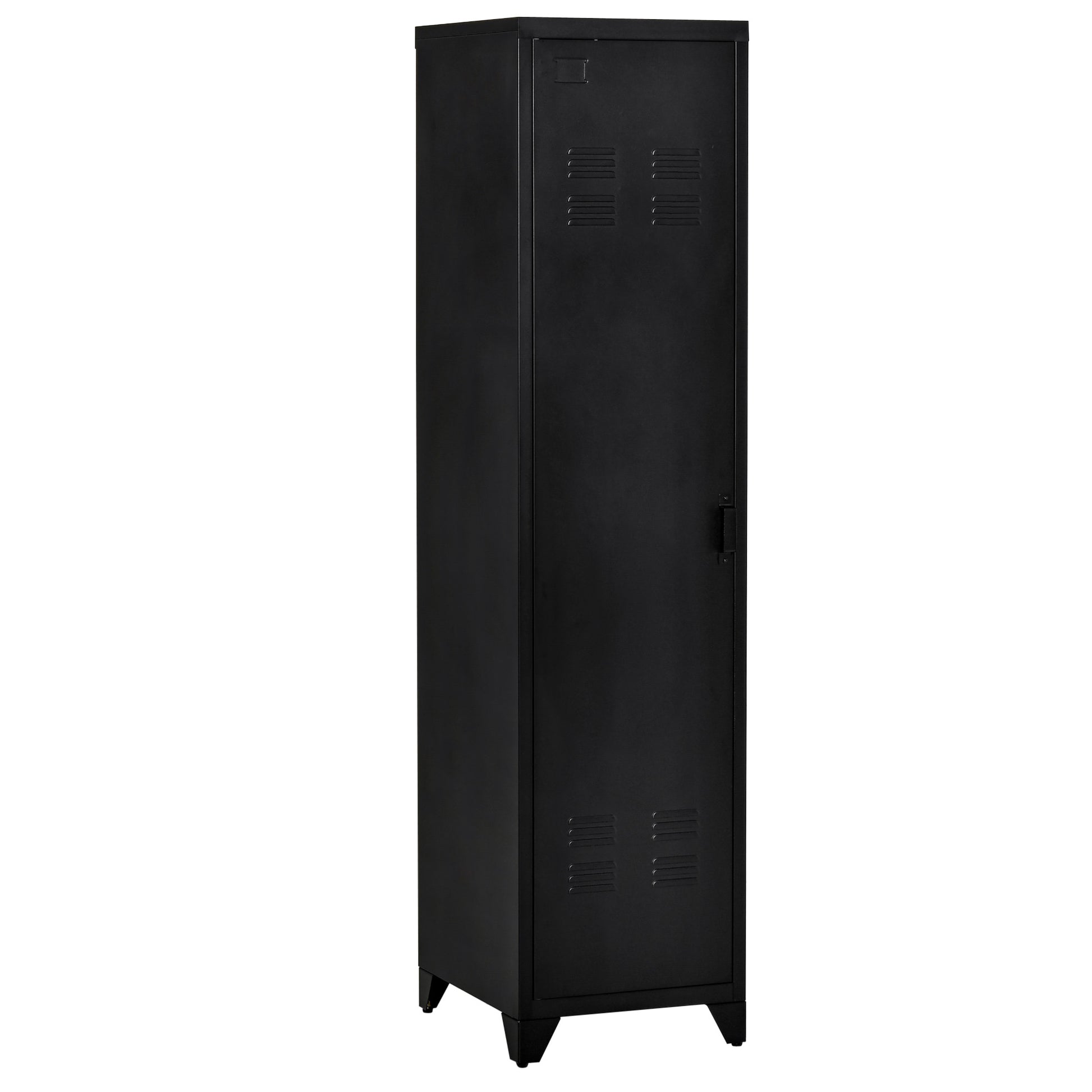 Compact Metal Wardrobe Locker Storage Cabinet Industrial Style with 3 Shelves, 1 Rod 43L x 50W x 180H cm
