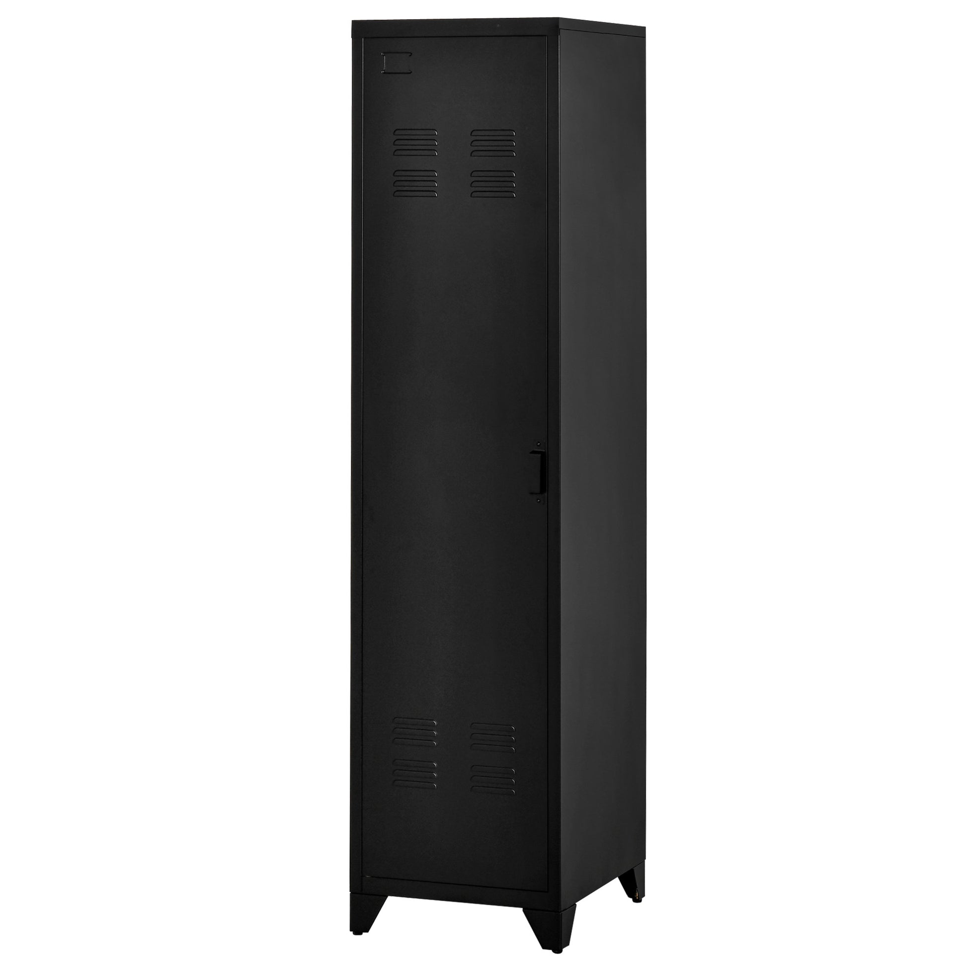 Compact Metal Wardrobe Locker Storage Cabinet Industrial Style with 3 Shelves, 1 Rod 43L x 50W x 180H cm