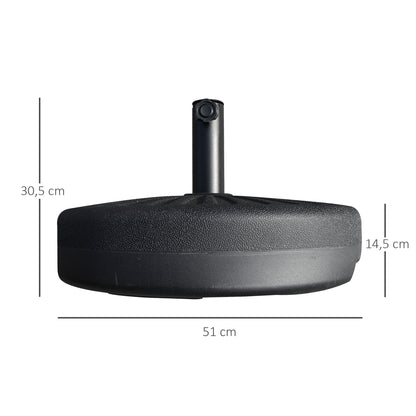 Umbrella Stand 22 kg Round Umbrella Base, Umbrella Weight, Stand for Umbrella 38/48mm Pole Diameter, for Balcony, Terrace, Garden, Black