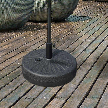 Umbrella Stand 22 kg Round Umbrella Base, Umbrella Weight, Stand for Umbrella 38/48mm Pole Diameter, for Balcony, Terrace, Garden, Black