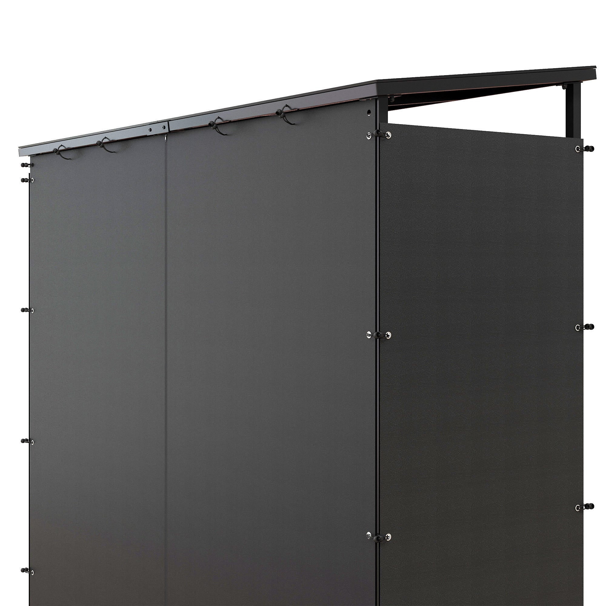 Firewood Rack 185 x 62 x 184 cm Wood Stand with Waterproof Cover, Firewood Rack with Roof, for Outdoor, Indoor, up to 2000 kg, Metal, Black