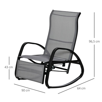 Swing Chair Swing Bed with Adjustable Backrest Footrest Garden Lounger Swing Bed up to 160 kg Texteline Gray 90 x 64 x 96.5 cm