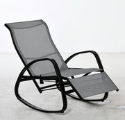 Swing Chair Swing Bed with Adjustable Backrest Footrest Garden Lounger Swing Bed up to 160 kg Texteline Gray 90 x 64 x 96.5 cm