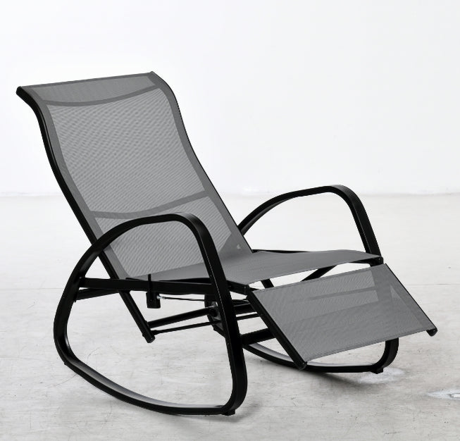 Swing Chair Swing Bed with Adjustable Backrest Footrest Garden Lounger Swing Bed up to 160 kg Texteline Gray 90 x 64 x 96.5 cm