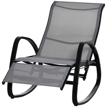 Swing Chair Swing Bed with Adjustable Backrest Footrest Garden Lounger Swing Bed up to 160 kg Texteline Gray 90 x 64 x 96.5 cm