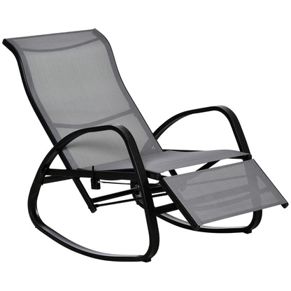 Swing Chair Swing Bed with Adjustable Backrest Footrest Garden Lounger Swing Bed up to 160 kg Texteline Gray 90 x 64 x 96.5 cm
