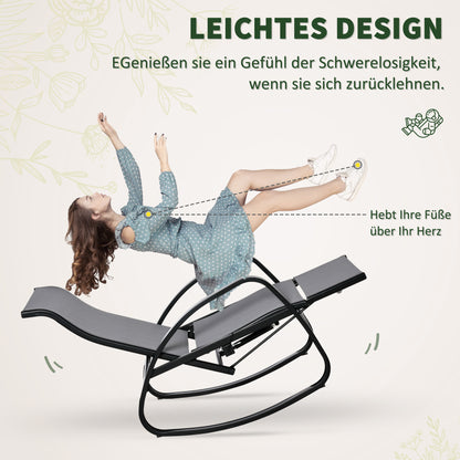 Swing Chair Swing Bed with Adjustable Backrest Footrest Garden Lounger Swing Bed up to 160 kg Texteline Gray 90 x 64 x 96.5 cm